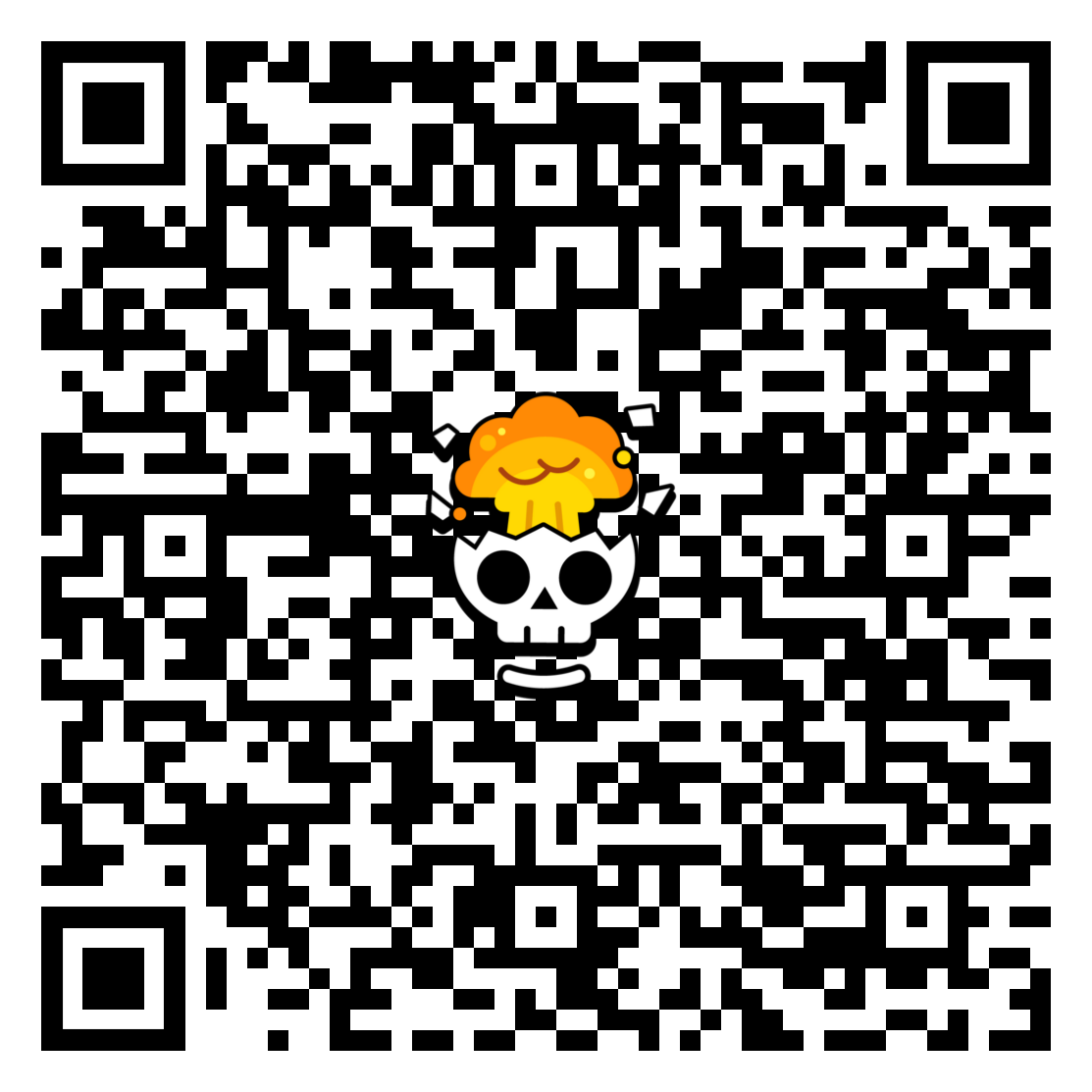 Skull Mindblown Rozet QR kodu