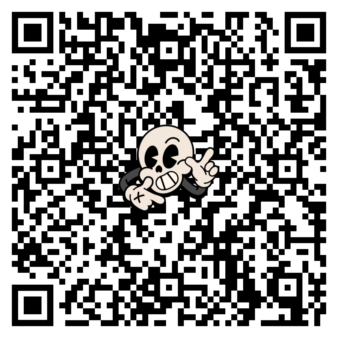 Cartoon Skull Rozet QR kodu